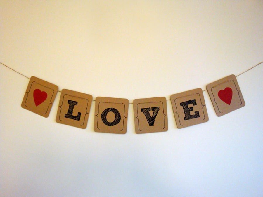 Love Banner - Vintage Style Wedding Banner