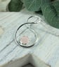 Rose Quartz Necklace, Sterling Silver Twisted Infinty Loop Pendant - Image 2