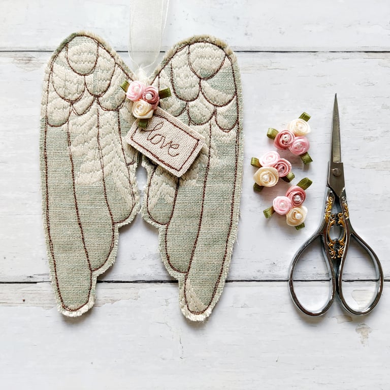 Applique Angel Wings with Love