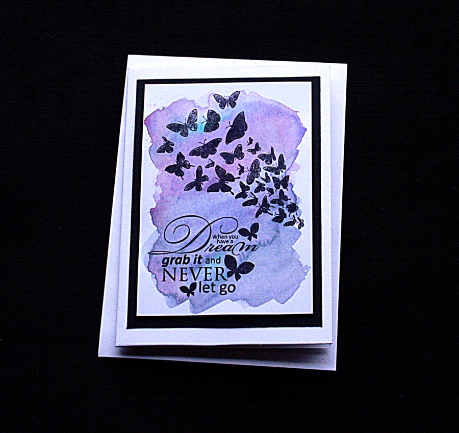 Butterfly Dreams - Handcrafted (Blank) Card - dr17-0024