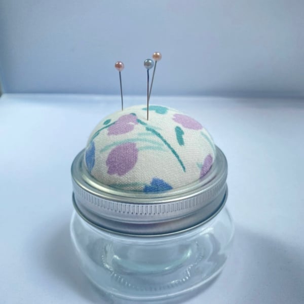 Mason jar pin cushion storage hijab pin organiser