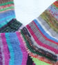 Hand-cranked Frankensox Knitted Ribbed Wool Socks Size 6 to 7 - Image 4