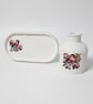 Handmade Eco Resin Bullfinch Vase and Trinket Tray Set - Sustainable Botanical B - Image 2