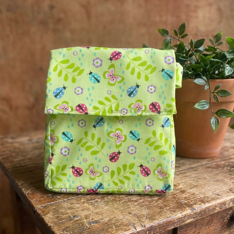 Ladybird and Butterfly Handmade Insulated Lunch bag 