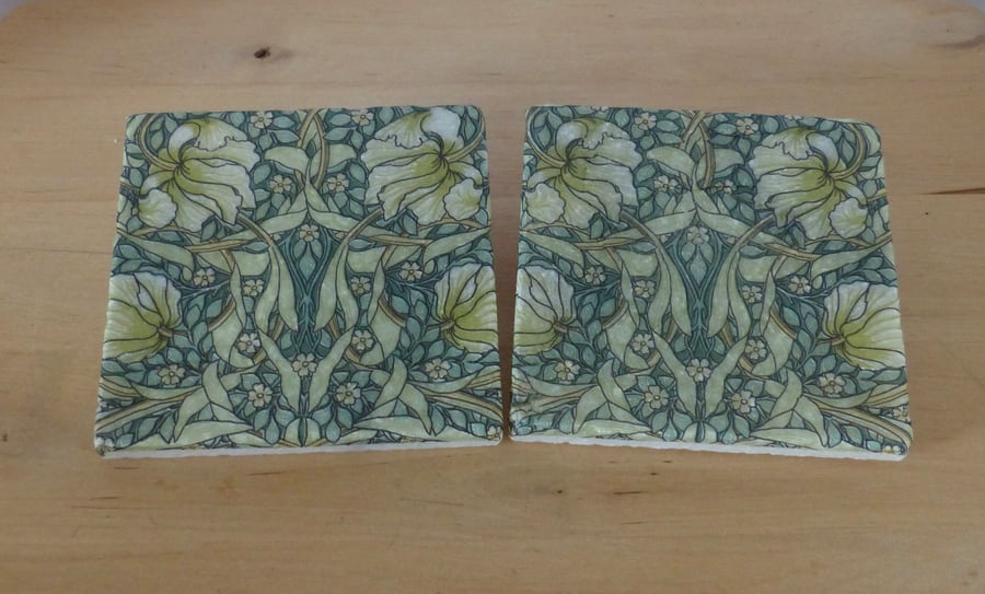 Marble 'William Morris' Design Coasters