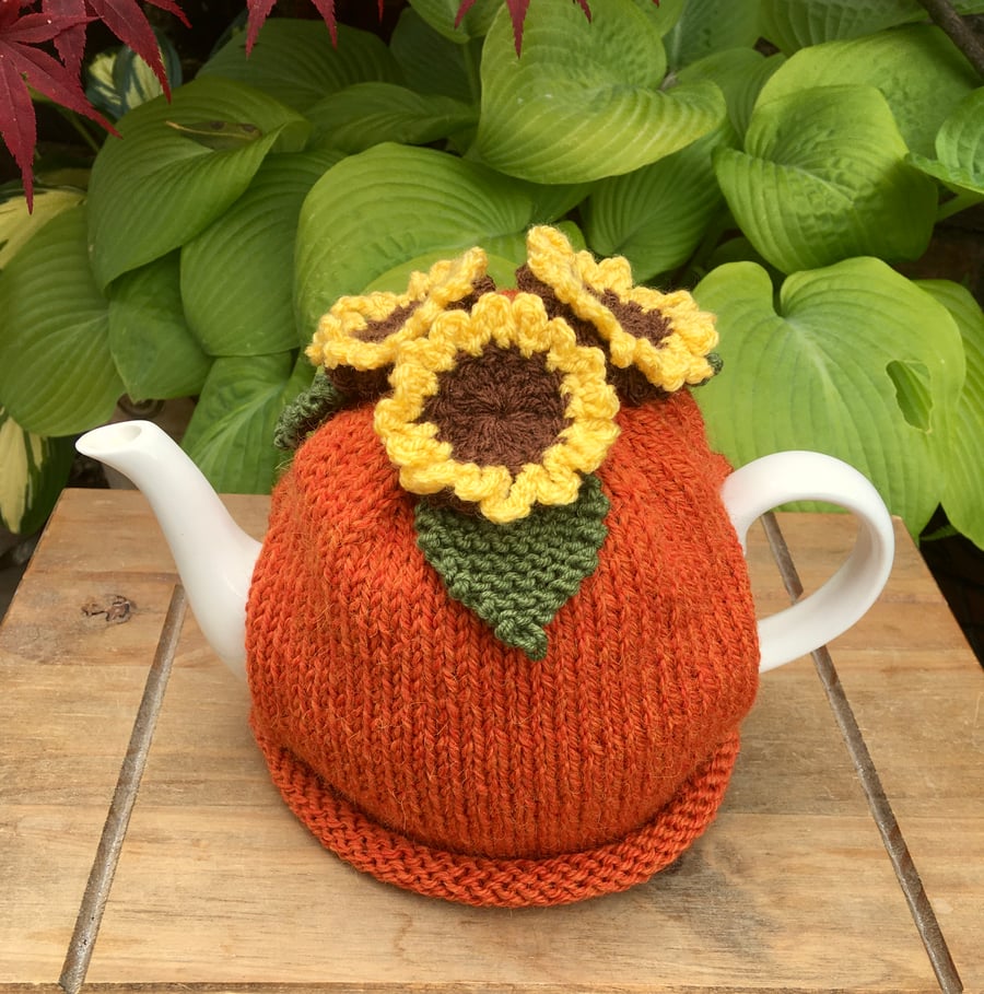 Summer Flower Tea Cosy, Alpaca Sunflowers Teapot Cozy