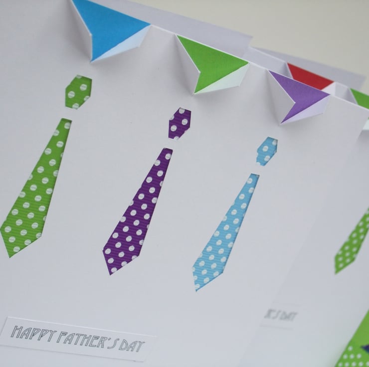Father's Day Card - Purple, Green, Blue Ties Fa... - Folksy