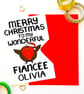 Christmas Card for Fiancee Merry Christmas to my Wonderful Fiancée Personalised  - Image 5