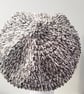 Woollen Crochet Baker Boy Cap in Brown and Cream with Dark Brown Lining - Image 4