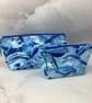 Dolphins makeup bag, Dolphin zip bag, 2 size options, Handmade - Image 1