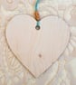 Christmas Decoration Ornament: Decoupaged Wooden Heart 15cm (6") Turquoise Cake - Image 4