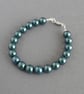 Simple Dark Green Pearl Bracelet - Teal Jewellery for Brides, Bridesmaids, Gifts - Image 3