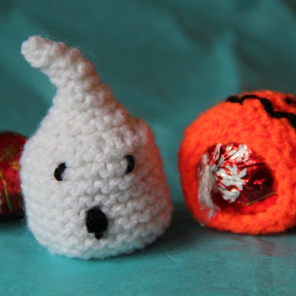 Hand Knitted Ghost Sweetie Holder