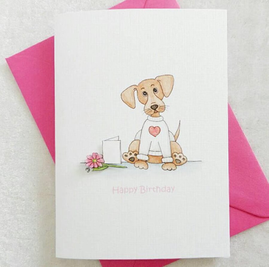 ‘Dash’ the Dachshund Dog Birthday Card