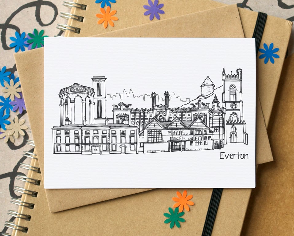 Everton Skyline Greetings Card