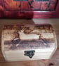 Hare & landscape pyrography wooden box - Image 3
