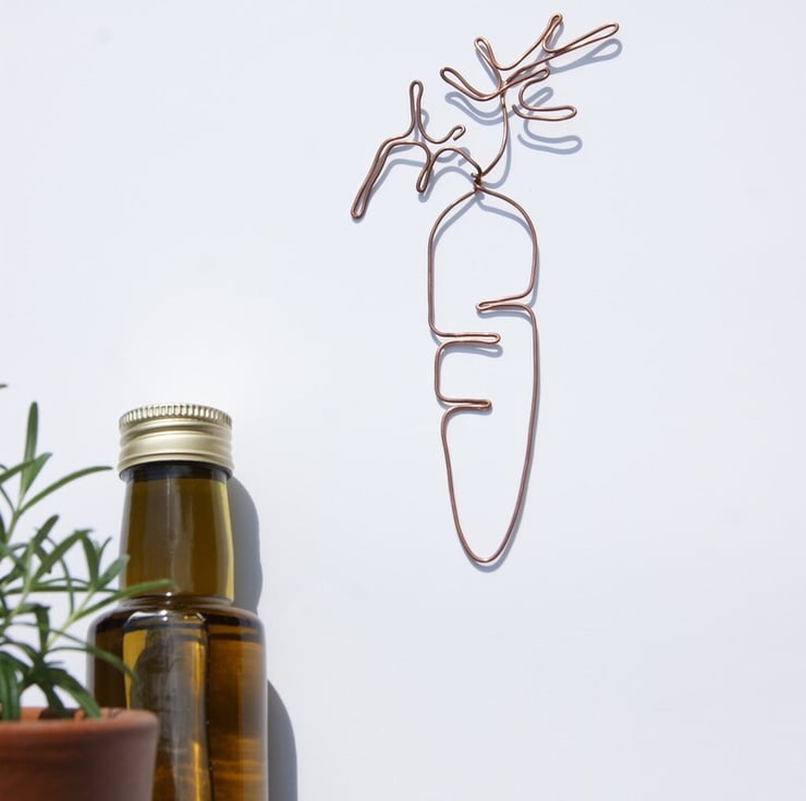 Wire Vegetable wall hanging recycled copper c... Folksy