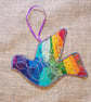 Sari silk Rainbow Dove hanging decoration - Image 7