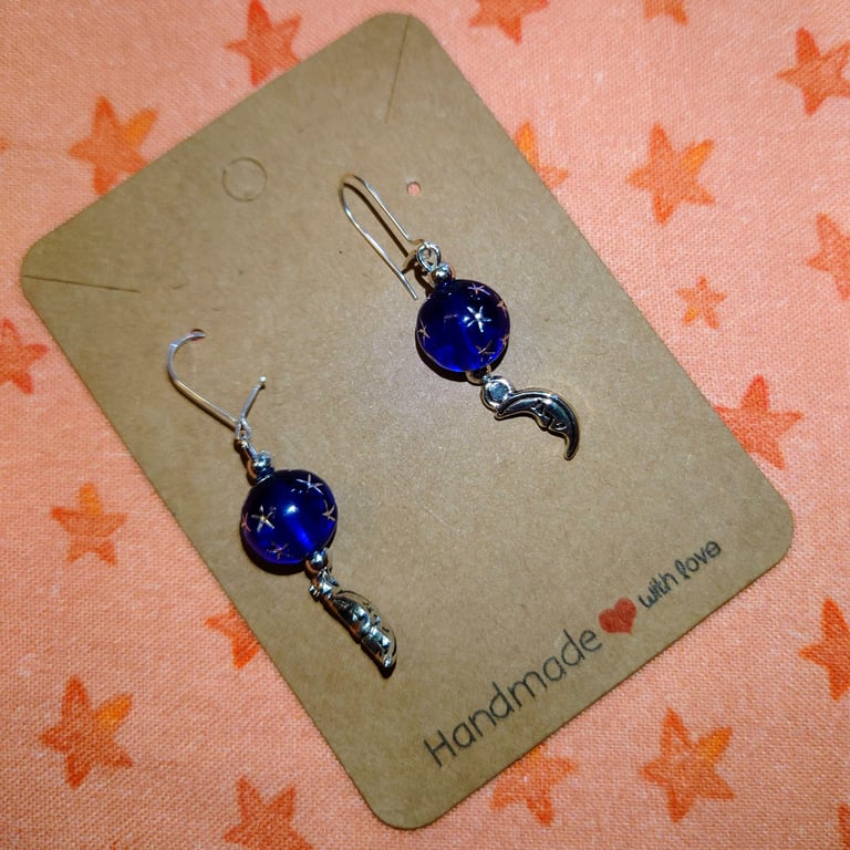 Space Moon Earrings