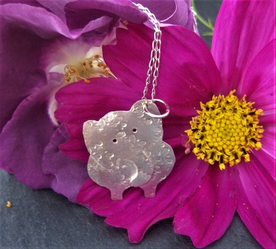 Elephant pendant in sterling silver