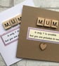 Personalised Handmade  Mum, Mummy, Mom birthday or Mother’s Day card