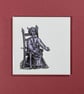 'Feels Familiar' (Set 2 - Lilac)  ceramic coaster or decorative tile set. - Image 2