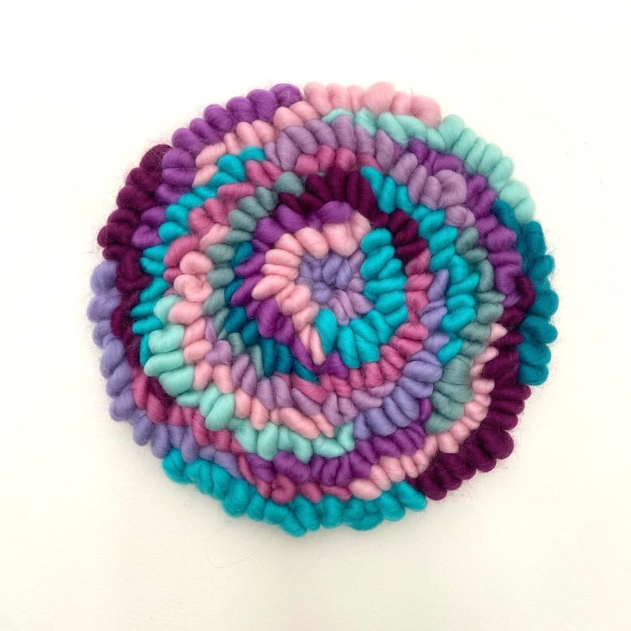 Woven circular hoop wall hanging 