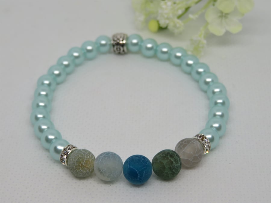 Turquoise Frosted Agate Bracelet