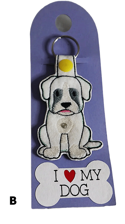 Embroidered felt Keyrings dogs