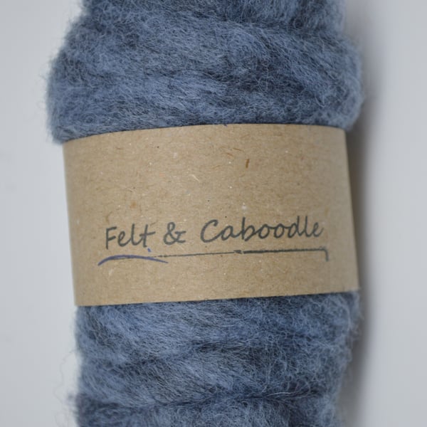 Carded Corriedale wool colour mix, pastel blue