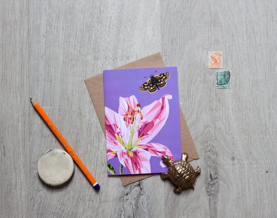 Lily and Butterfly Card