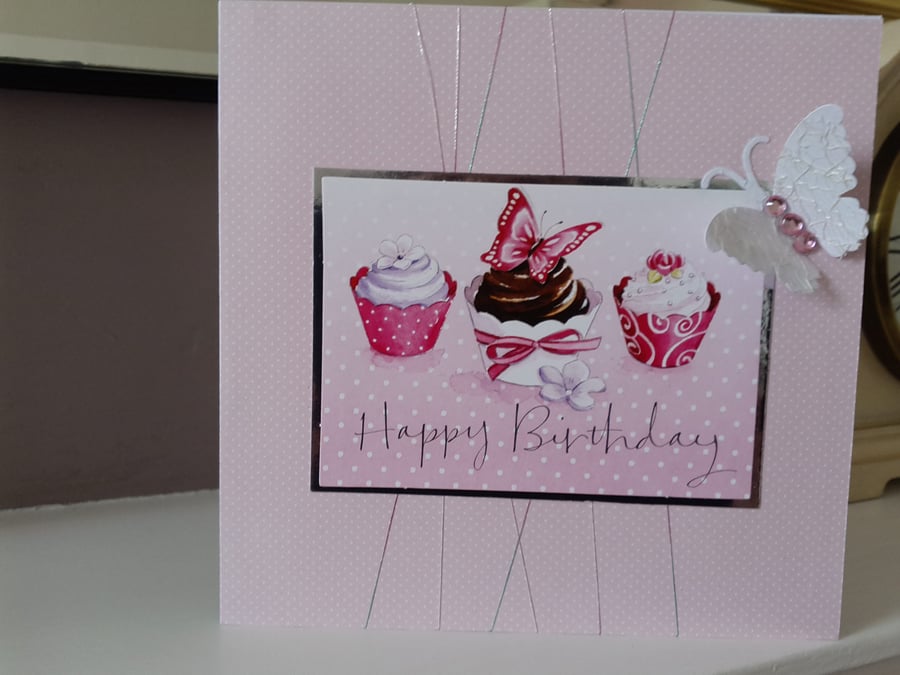Chocolate cupcake birthday card