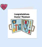 Doctor Thank You or congratulations Card, Cute Doctors Playset Illustration