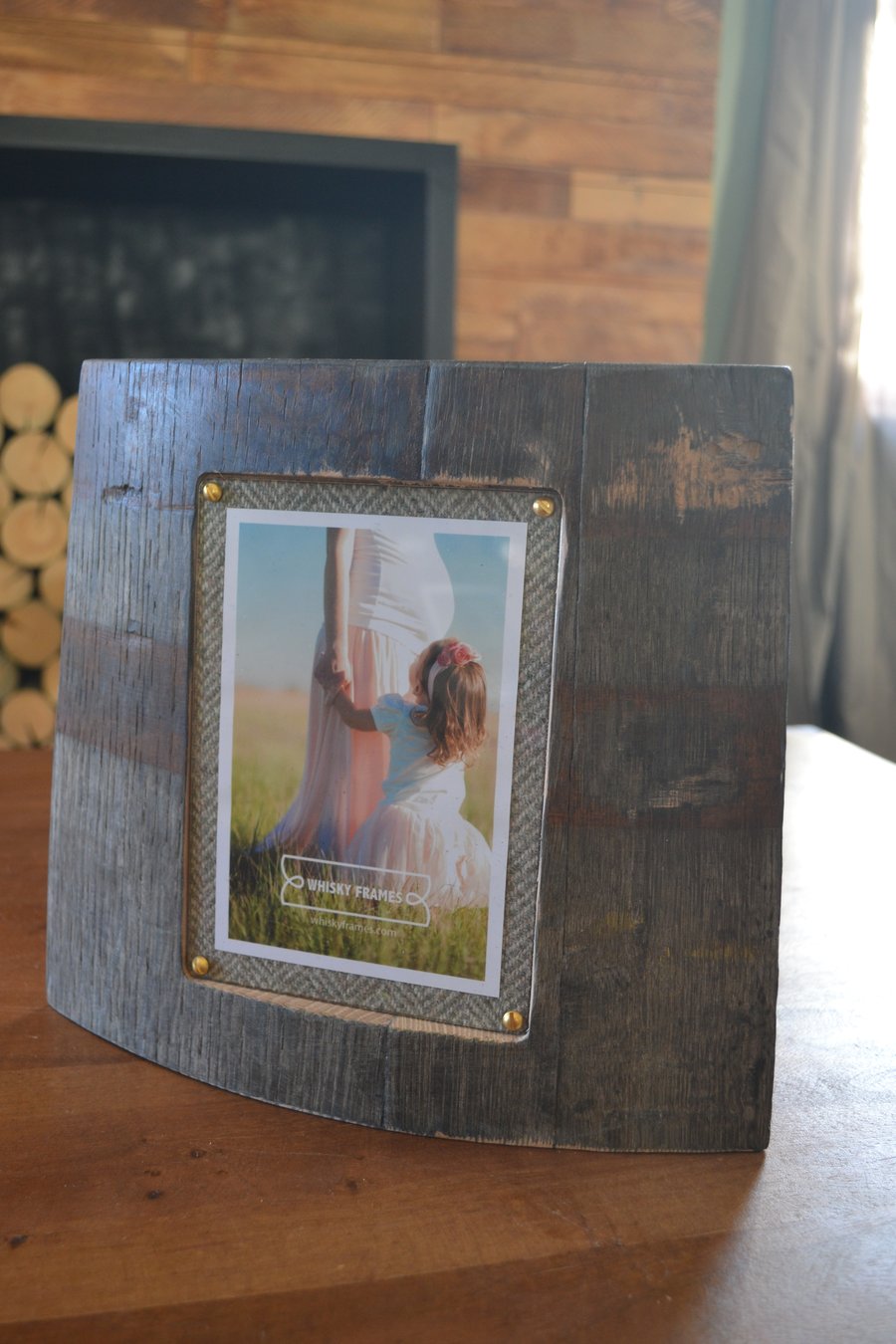 Single Reclaimed Whisky Cask Frame with Harris Tweed