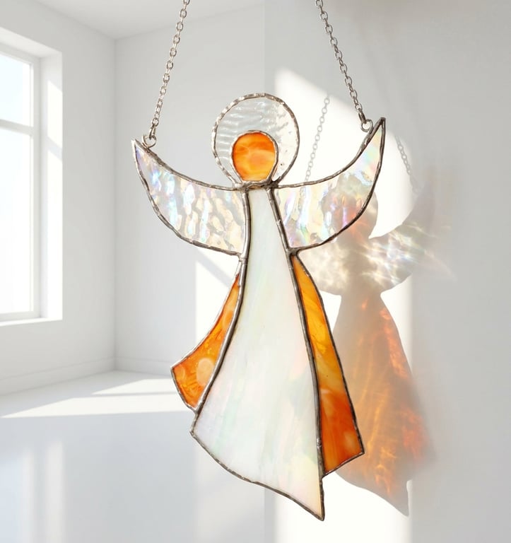 Angel Suncatcher  Stained Glass Hanging Ornament Gift 