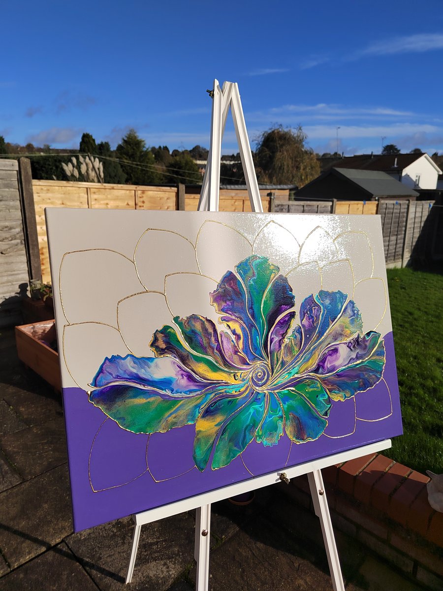 50x70cm Acrylic Pour Painting Abstract Art on Stretched Canvas Original Artwork