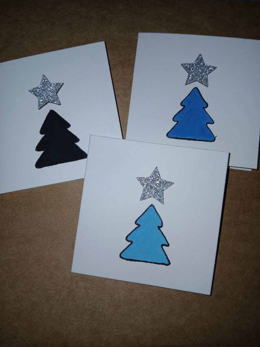 3 x Watercolour Christmas cards 