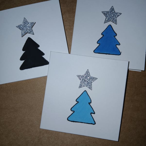 3 x Watercolour Christmas cards 