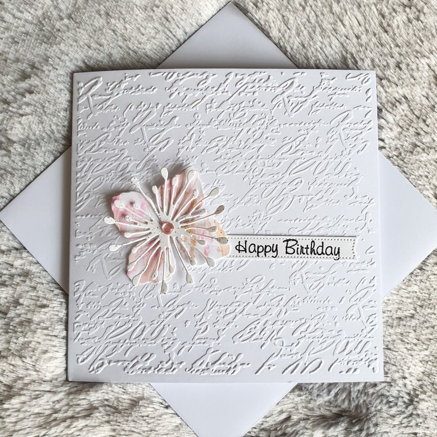 Embossed Birthday Card Folksy