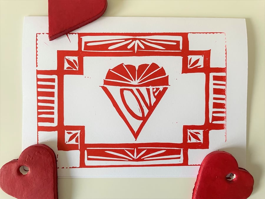 Valentine's Day art deco card