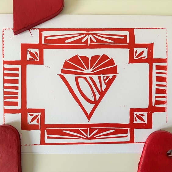 Valentine's Day art deco card