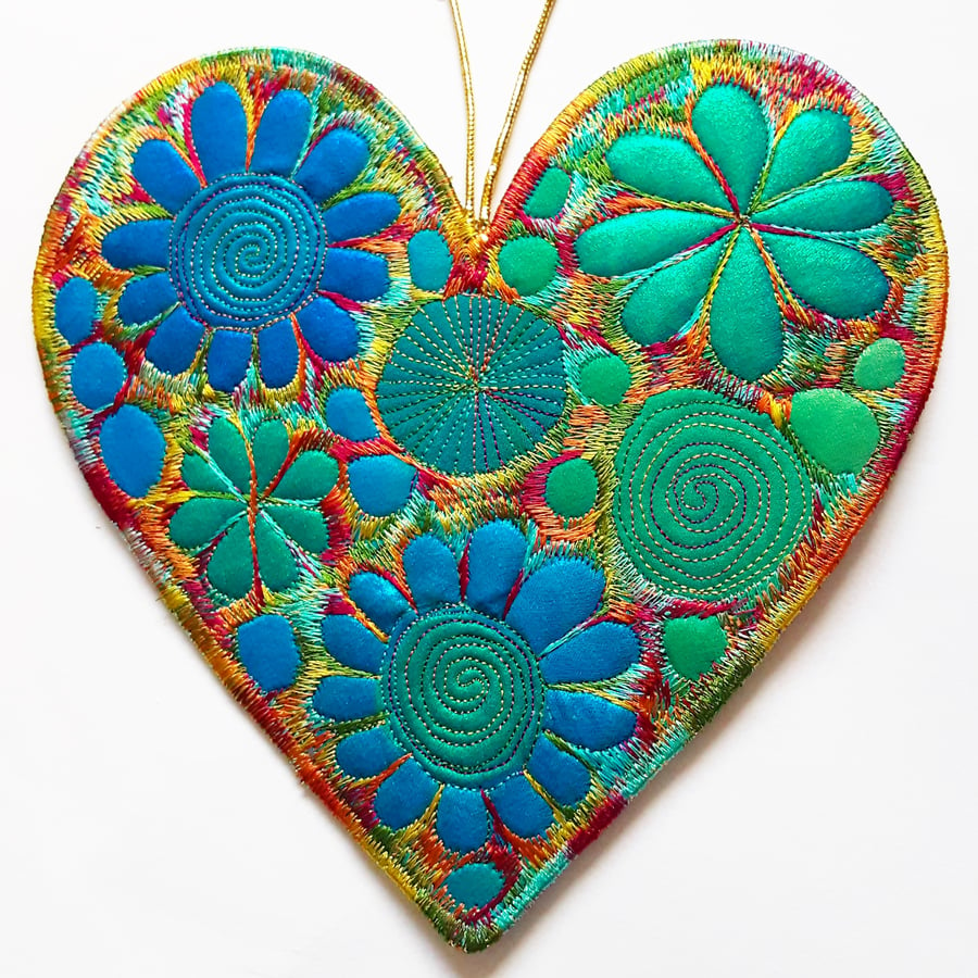 Valentine Gift Multicoloured Heart Hanging Decoration 