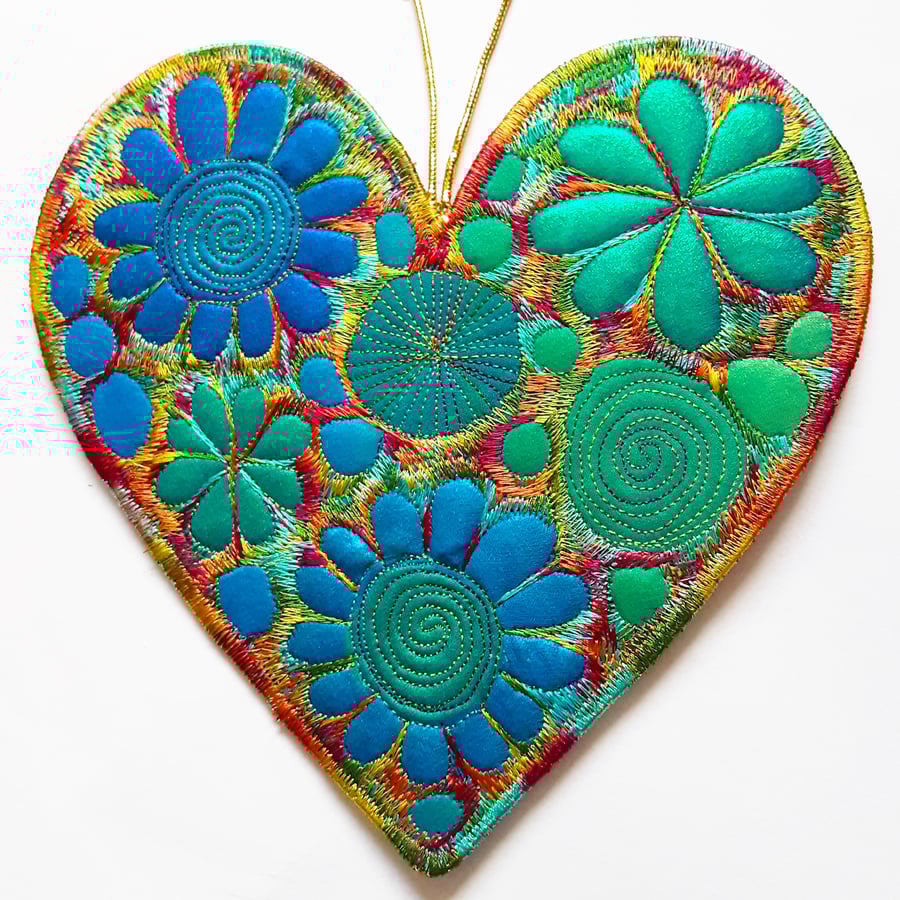 Valentine Gift Multicoloured Heart Hanging Decoration 