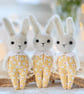Easter Bunny, miniature rabbit doll, yellow outfit - Image 10