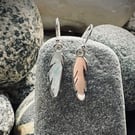 Silver feather earrings