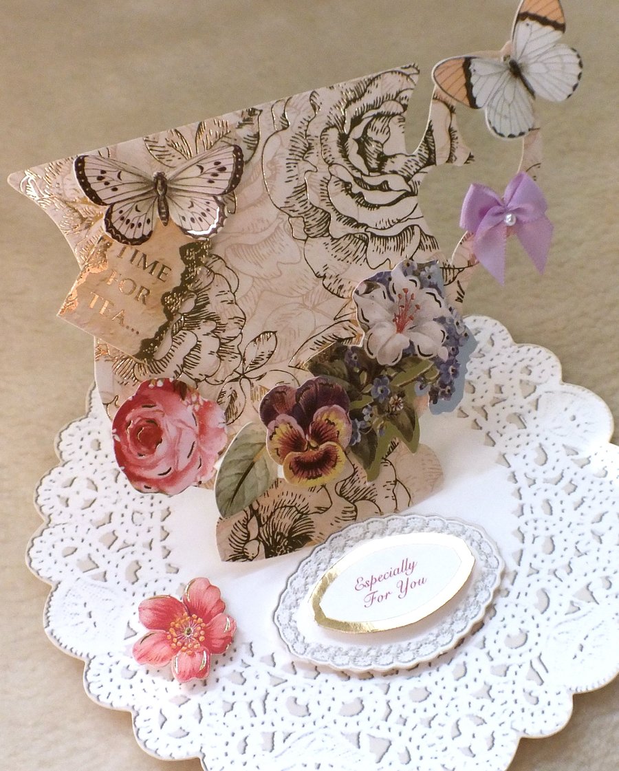 Luxury Handmade Tea Cup Mother's Day Card