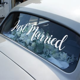 JUST MARRIED Removable Vinyl Wedding Car Decal Sticker (Type 2)