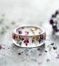 Real Flower Ring Sweet Alyssum - Gold Flakes Pressed Flower Ring Resin Jewelry R - Image 5
