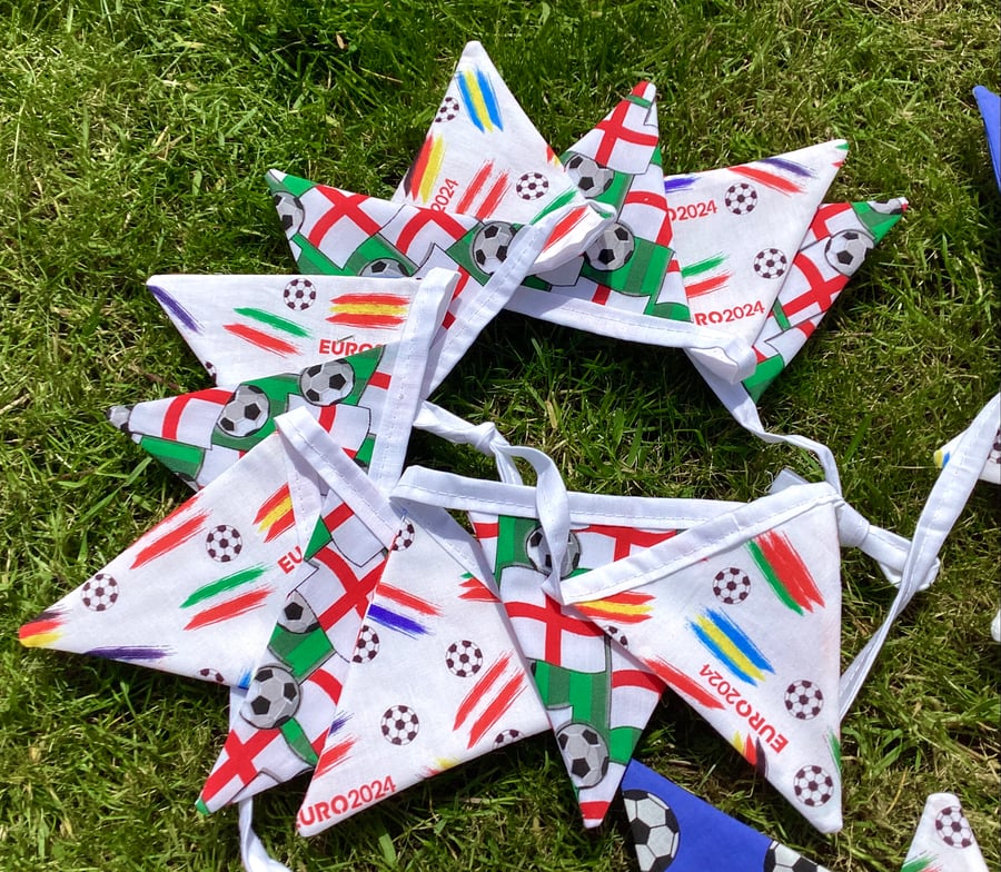 Euro2024 bunting, England Bunting 12 small flags 