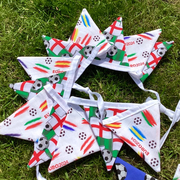Euro2024 bunting, England Bunting 12 small flags 